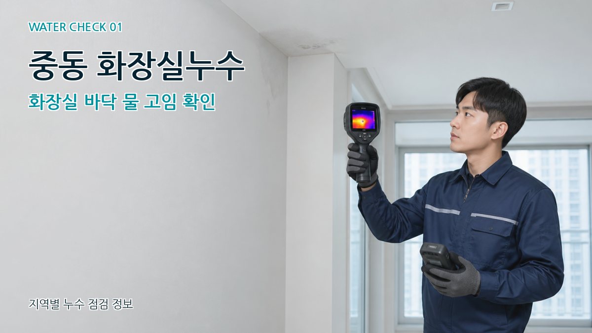 중동 화장실누수 화장실 바닥 물 고임 확인