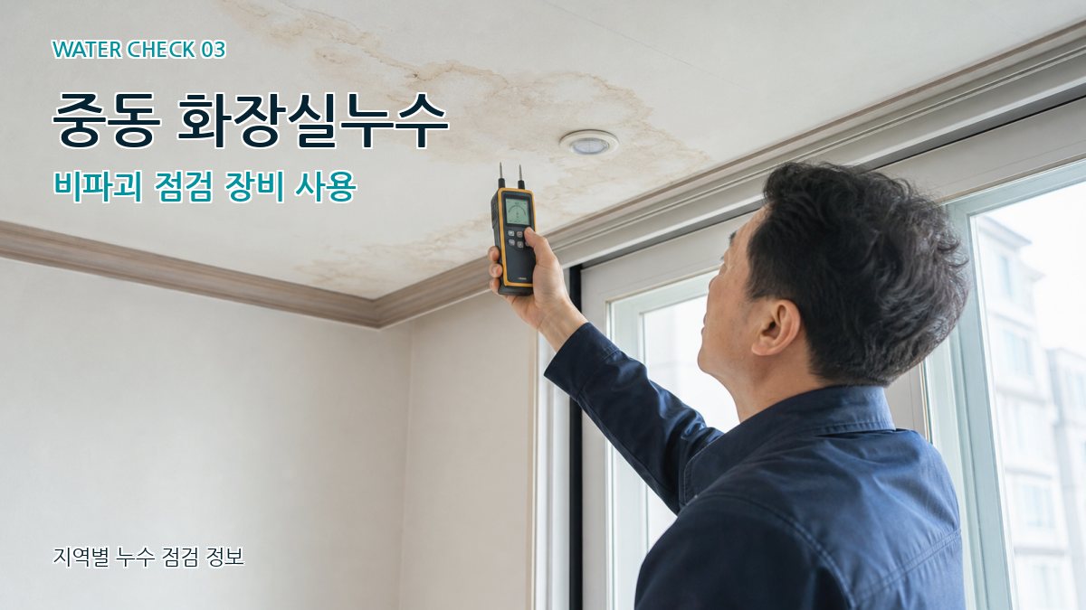중동 화장실누수 비파괴 점검 장비 사용