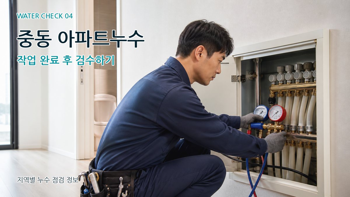 중동 아파트누수 작업 완료 후 검수하기