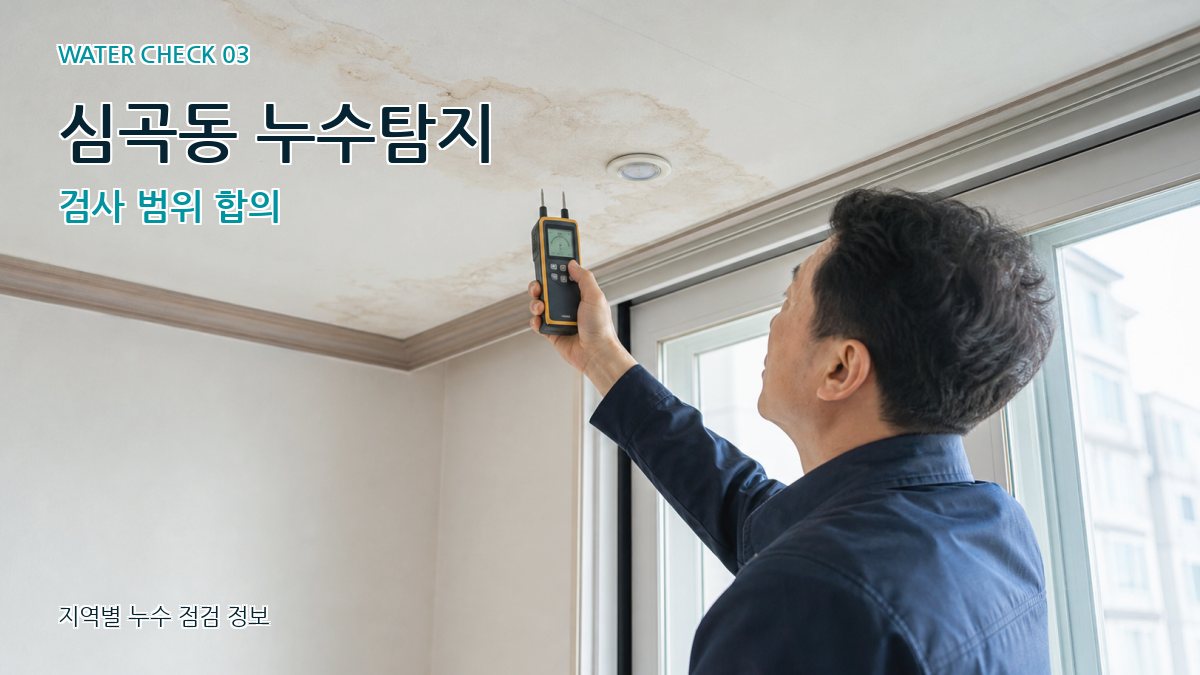 심곡동 천장누수 누수탐지 이미지