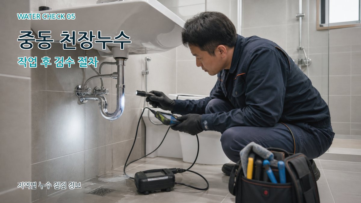 중동 천장누수 작업 후 검수 절차