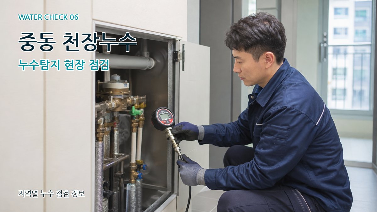 중동 천장누수 누수탐지 현장 점검