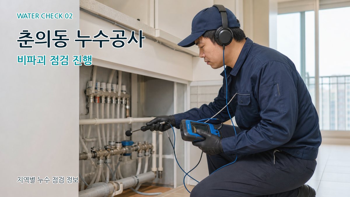 춘의동 누수공사 비파괴 점검 진행
