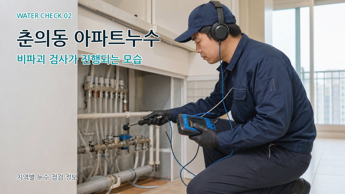 춘의동 아파트누수 비파괴 검사가 진행되는 모습