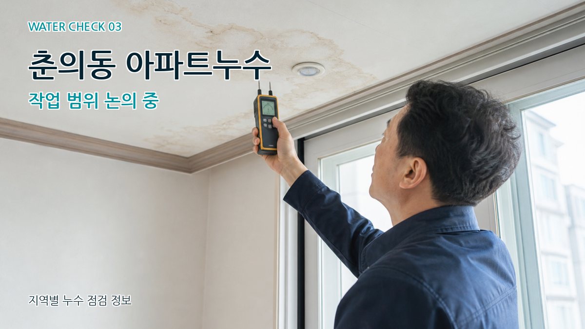 춘의동 아파트누수 작업 범위 논의 중