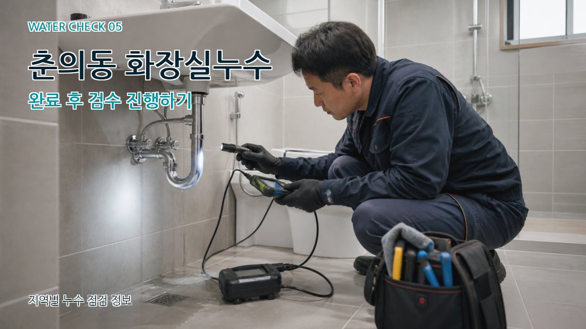 춘의동 화장실누수 완료 후 검수 진행하기