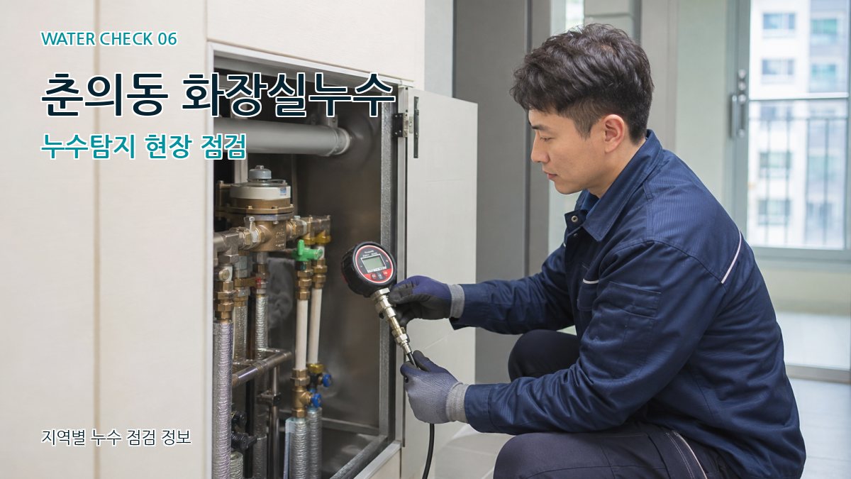 춘의동 화장실누수 누수탐지 현장 점검